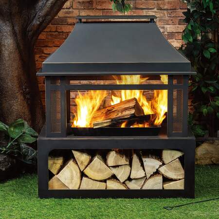 DEKO LIVING Wood Burner Fireplace - Metal - 40 Inch COB10501